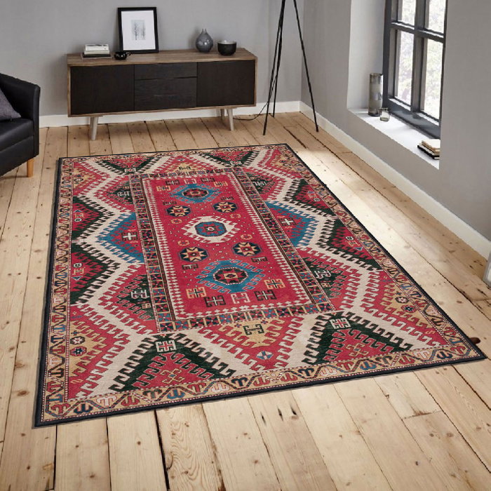 Conceptum Els1788 Alfombra de Pasillo de Terciopelo 80x200 cm, Impresión Digital 3D, Suave y Duradera, Antideslizante, Lavable a Máquina